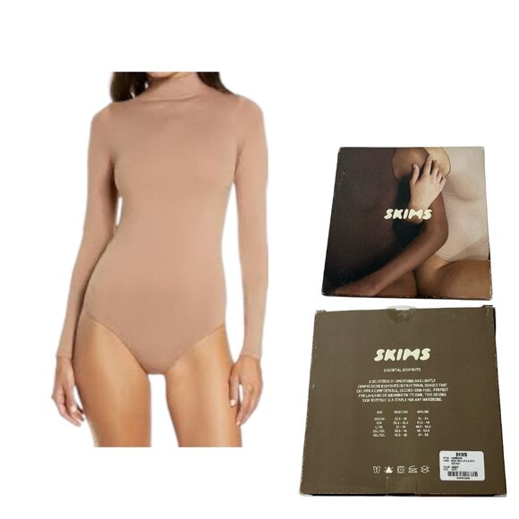 SKIMS Essential Mock Neck Long Sleeve Bodysuit Desert 4X/5X - Picture 1 of 11
